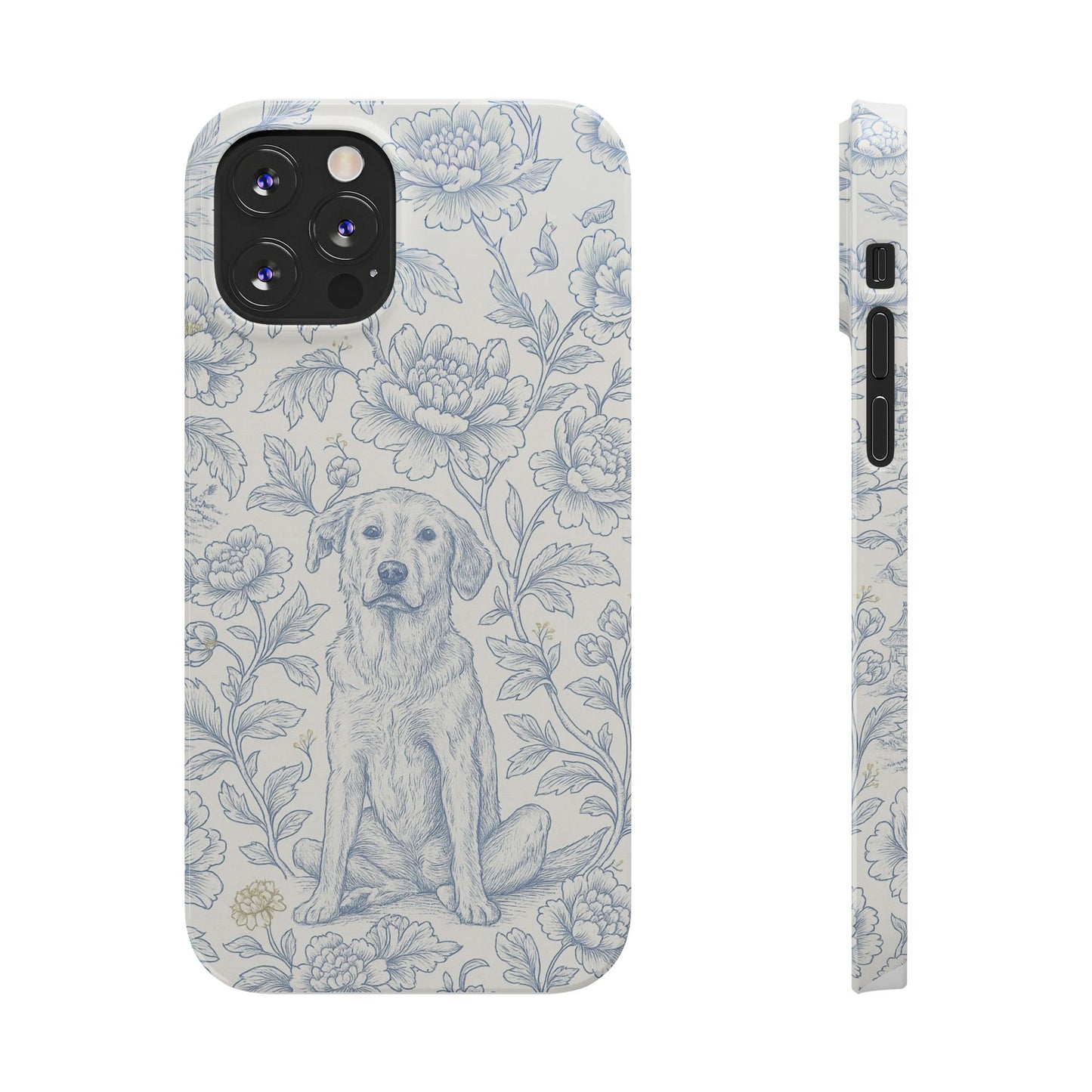 Floral Dog Slim Phone Cases - Perfect for Pet Lovers, Gift for Dog Lovers, Cute Phone Accessories, Dog-Themed Gifts, Floral Design