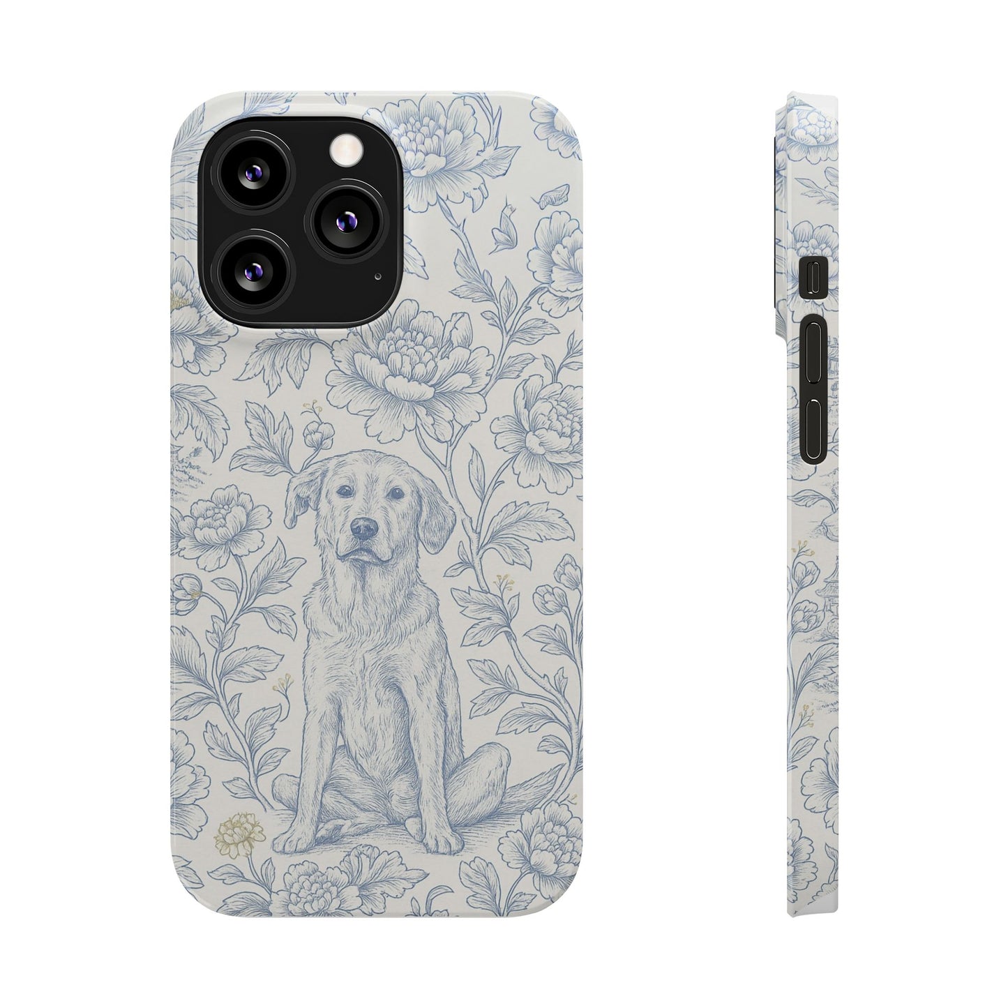 Floral Dog Slim Phone Cases - Perfect for Pet Lovers, Gift for Dog Lovers, Cute Phone Accessories, Dog-Themed Gifts, Floral Design