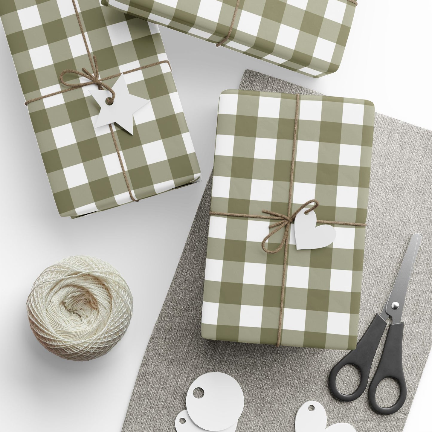 Barbour Green Gingham Wrapping Paper