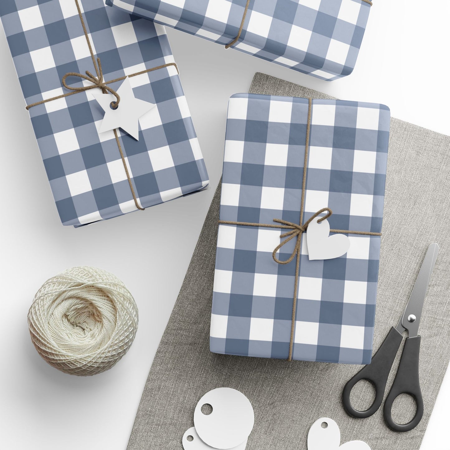 Blue Gingham Wrapping Paper