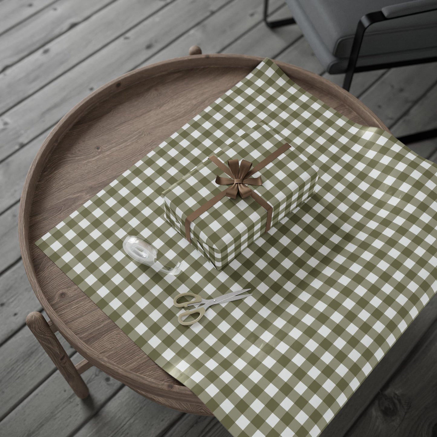 Barbour Green Gingham Wrapping Paper