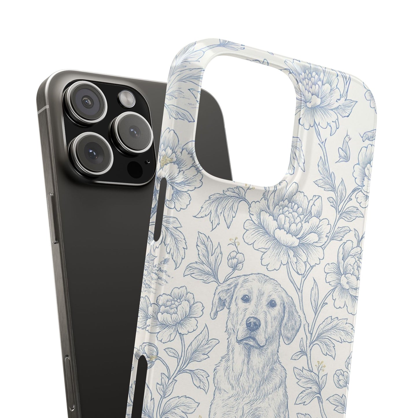 Floral Dog Slim Phone Cases - Perfect for Pet Lovers, Gift for Dog Lovers, Cute Phone Accessories, Dog-Themed Gifts, Floral Design