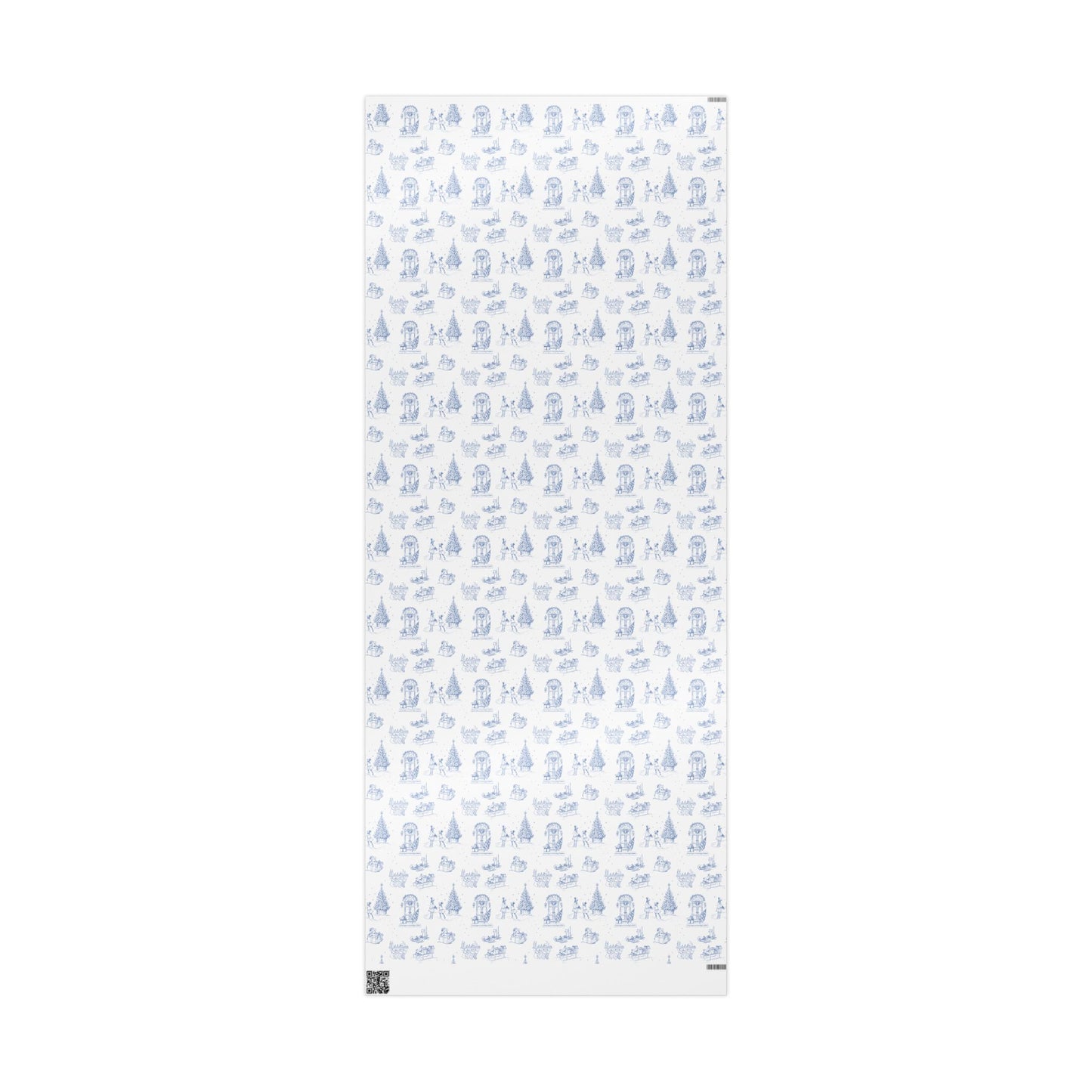 Blue Christmas Toile Wrapping Paper