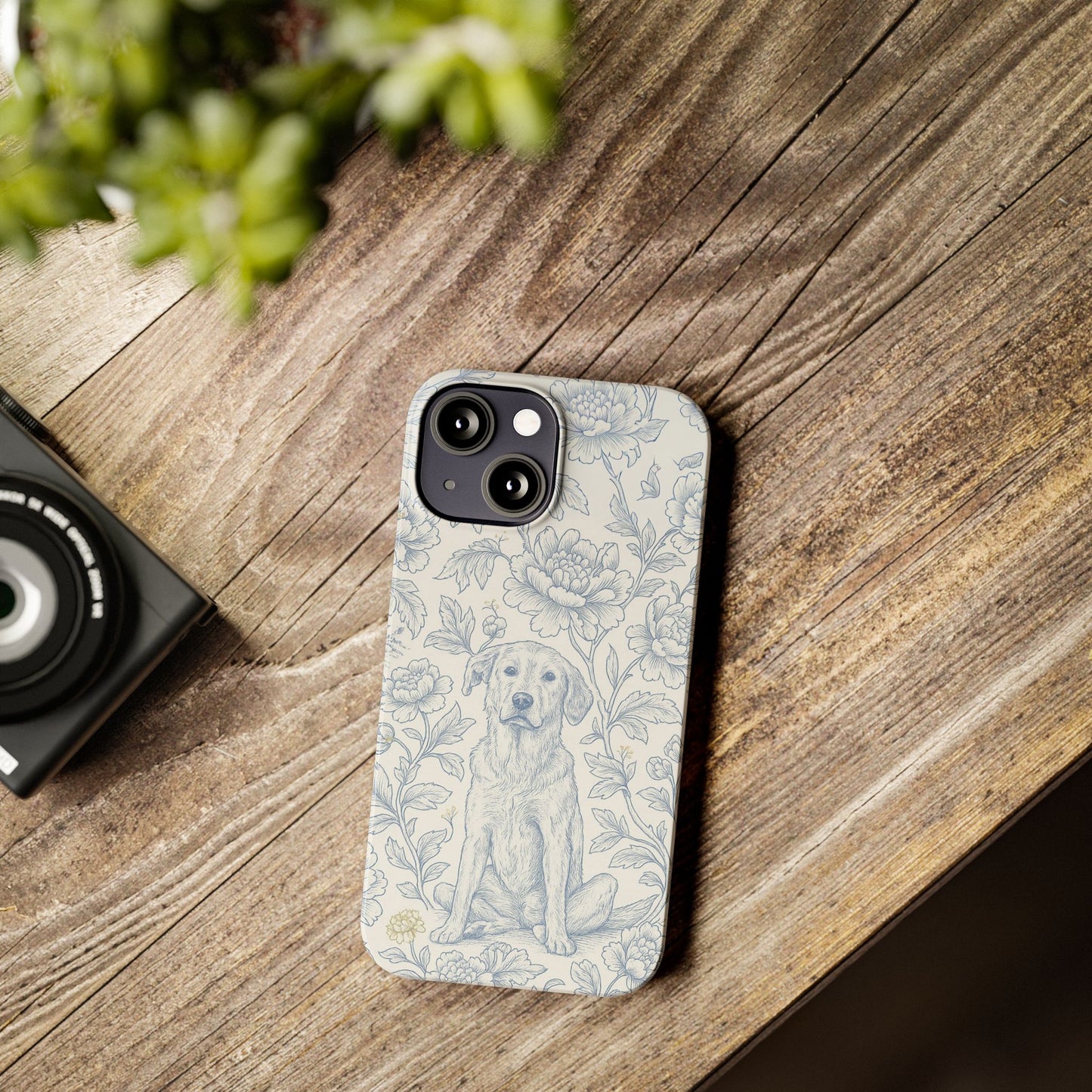Floral Dog Slim Phone Cases - Perfect for Pet Lovers, Gift for Dog Lovers, Cute Phone Accessories, Dog-Themed Gifts, Floral Design