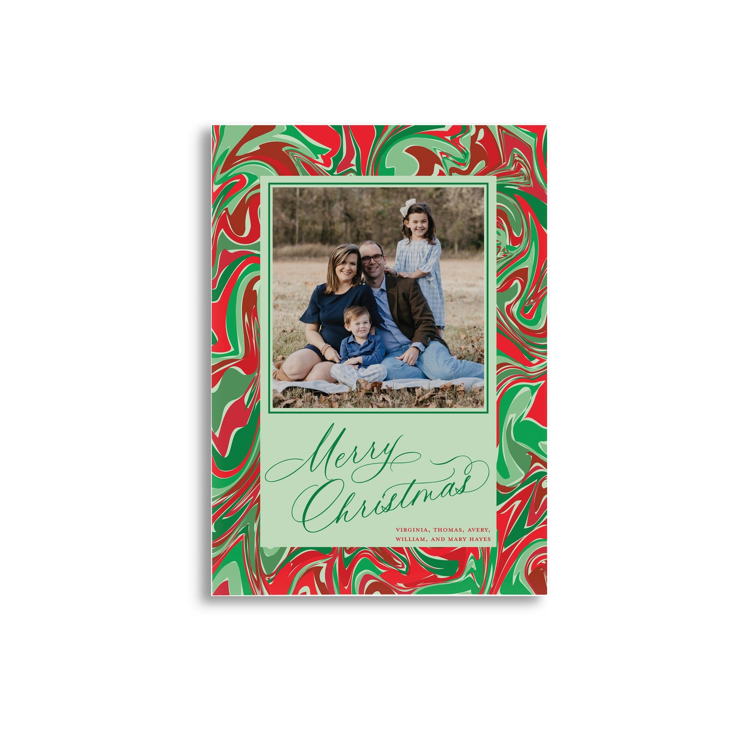 Christmas Cheer Marble Holiday Card