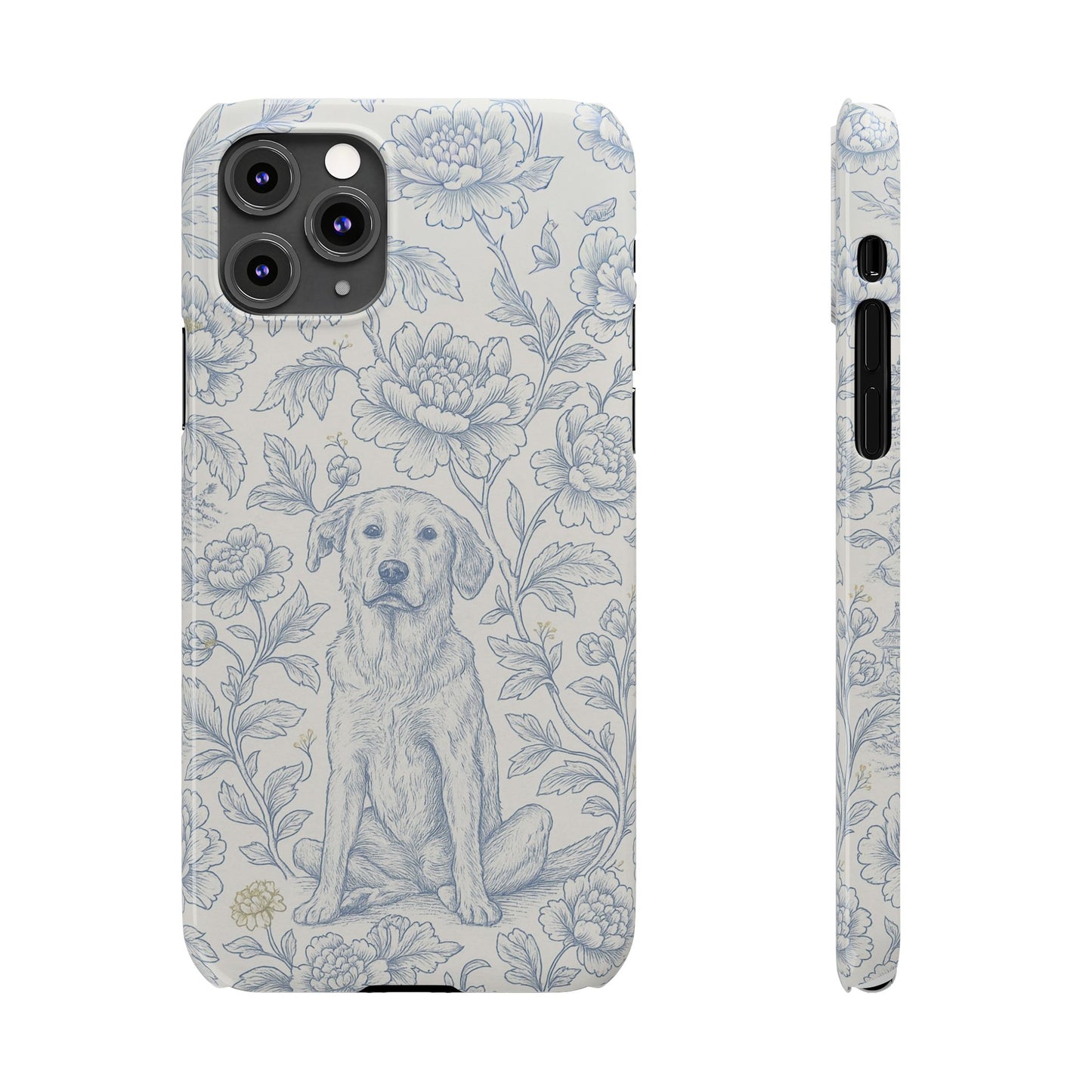 Floral Dog Slim Phone Cases - Perfect for Pet Lovers, Gift for Dog Lovers, Cute Phone Accessories, Dog-Themed Gifts, Floral Design