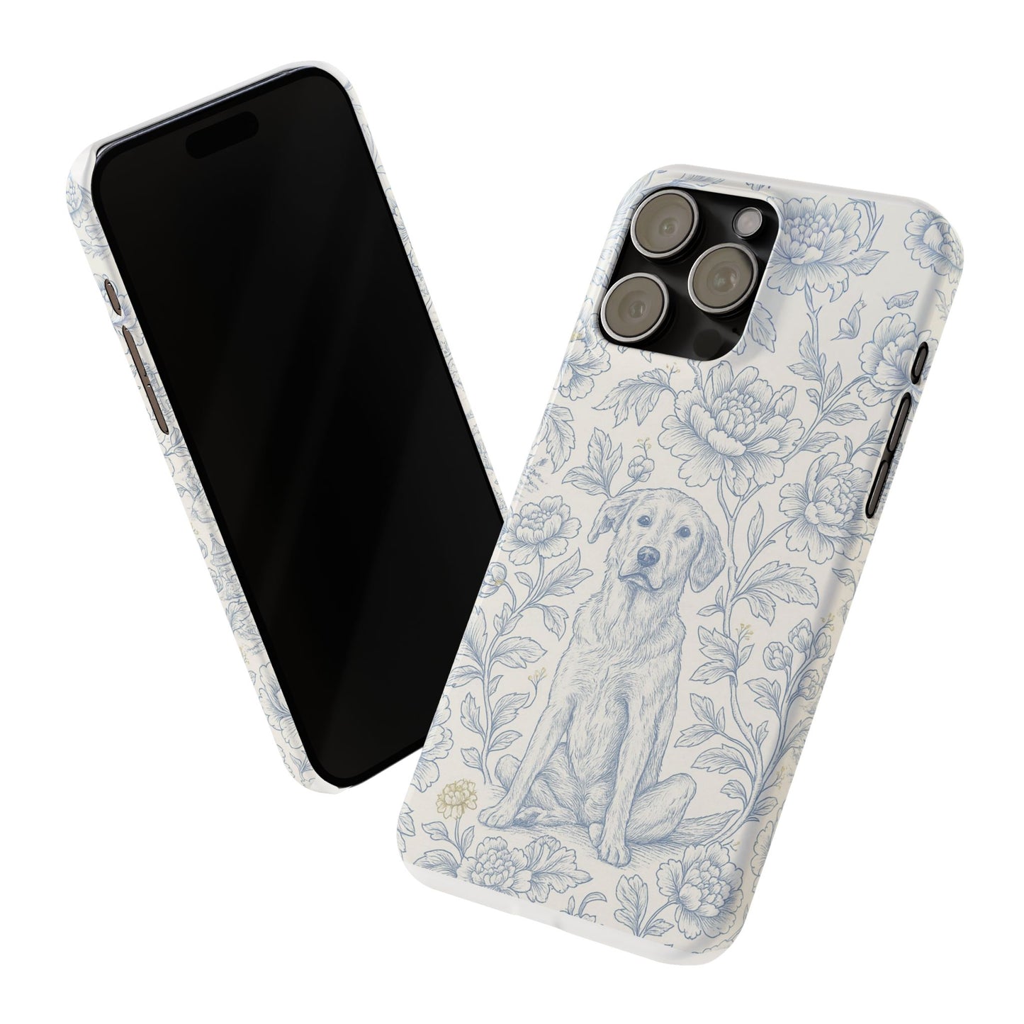 Floral Dog Slim Phone Cases - Perfect for Pet Lovers, Gift for Dog Lovers, Cute Phone Accessories, Dog-Themed Gifts, Floral Design