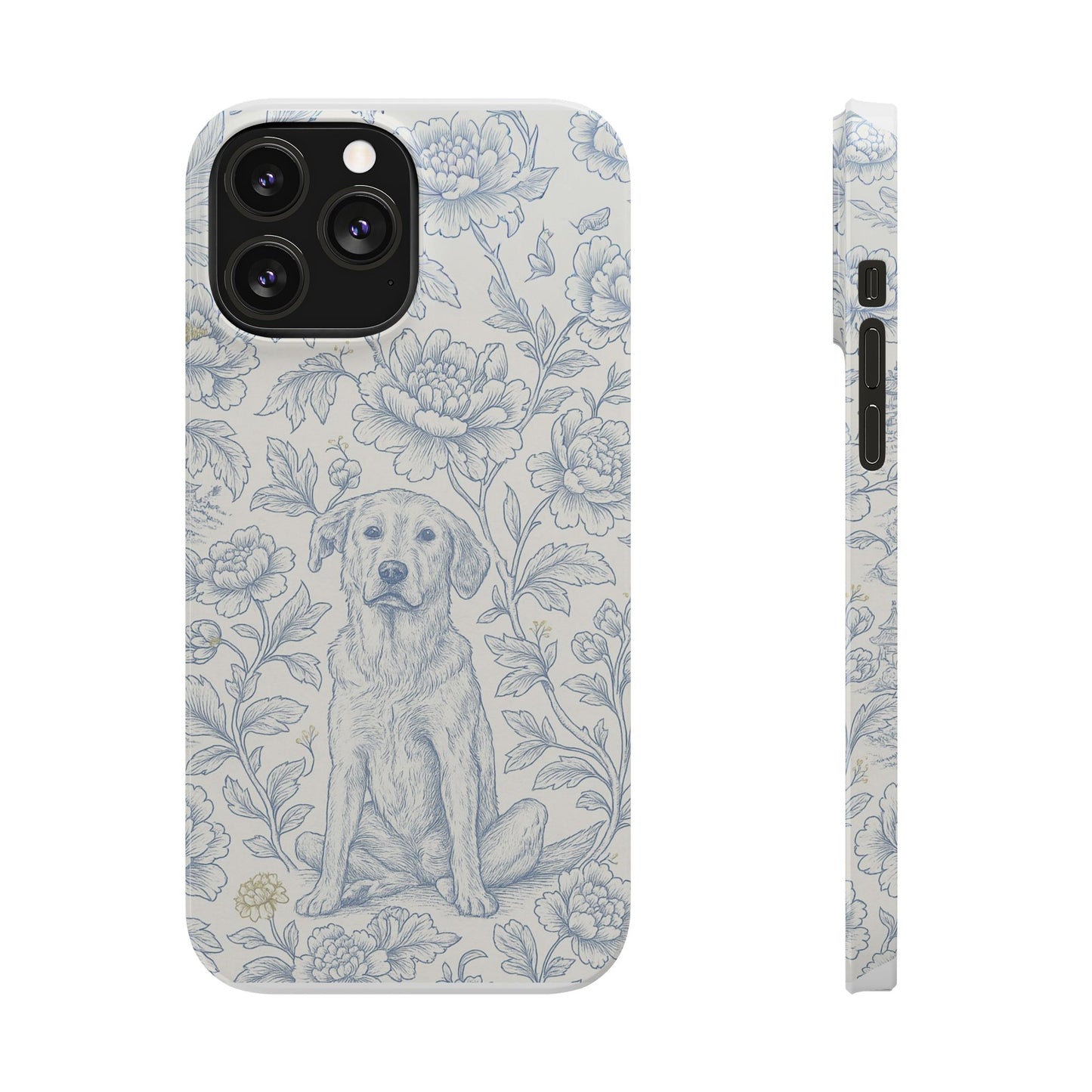 Floral Dog Slim Phone Cases - Perfect for Pet Lovers, Gift for Dog Lovers, Cute Phone Accessories, Dog-Themed Gifts, Floral Design