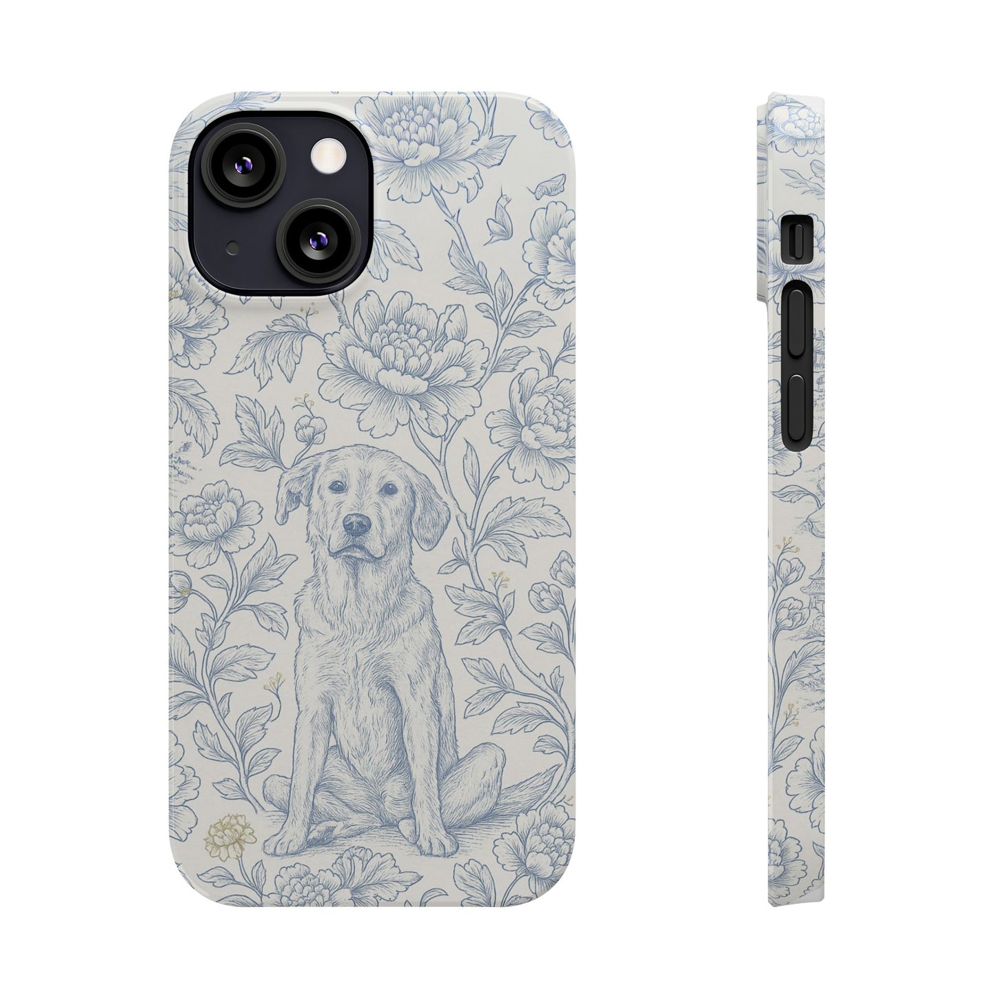 Floral Dog Slim Phone Cases - Perfect for Pet Lovers, Gift for Dog Lovers, Cute Phone Accessories, Dog-Themed Gifts, Floral Design