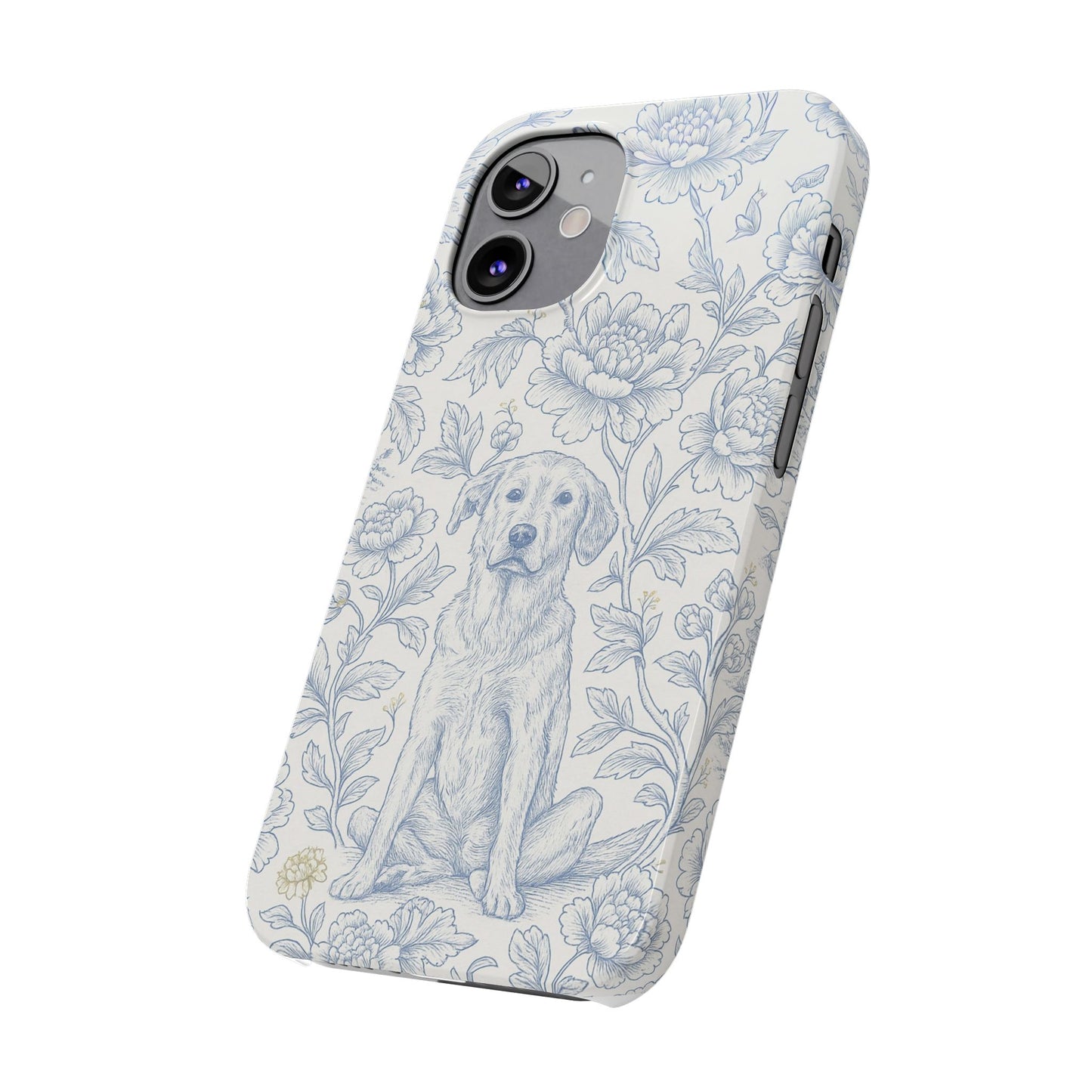 Floral Dog Slim Phone Cases - Perfect for Pet Lovers, Gift for Dog Lovers, Cute Phone Accessories, Dog-Themed Gifts, Floral Design