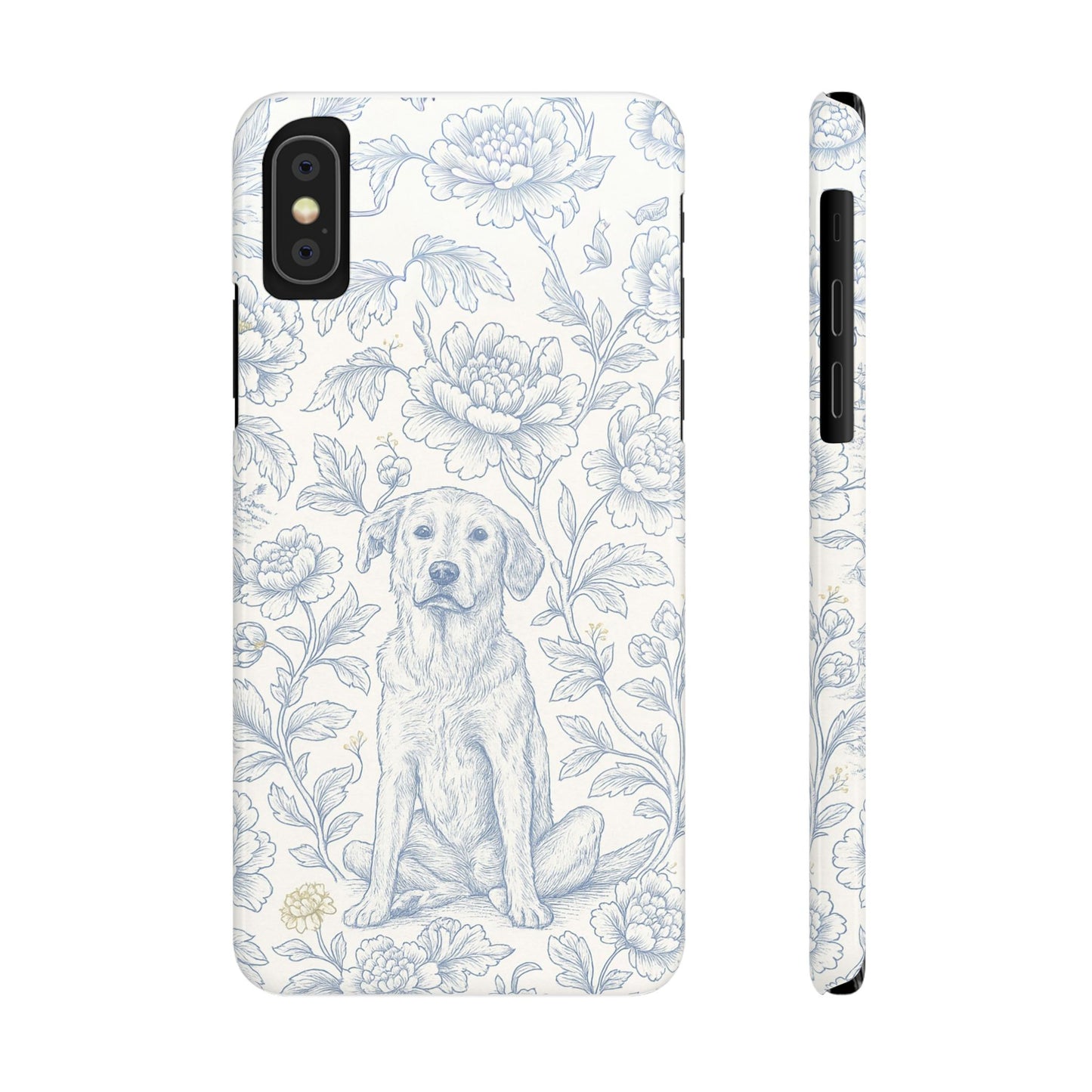 Floral Dog Slim Phone Cases - Perfect for Pet Lovers, Gift for Dog Lovers, Cute Phone Accessories, Dog-Themed Gifts, Floral Design