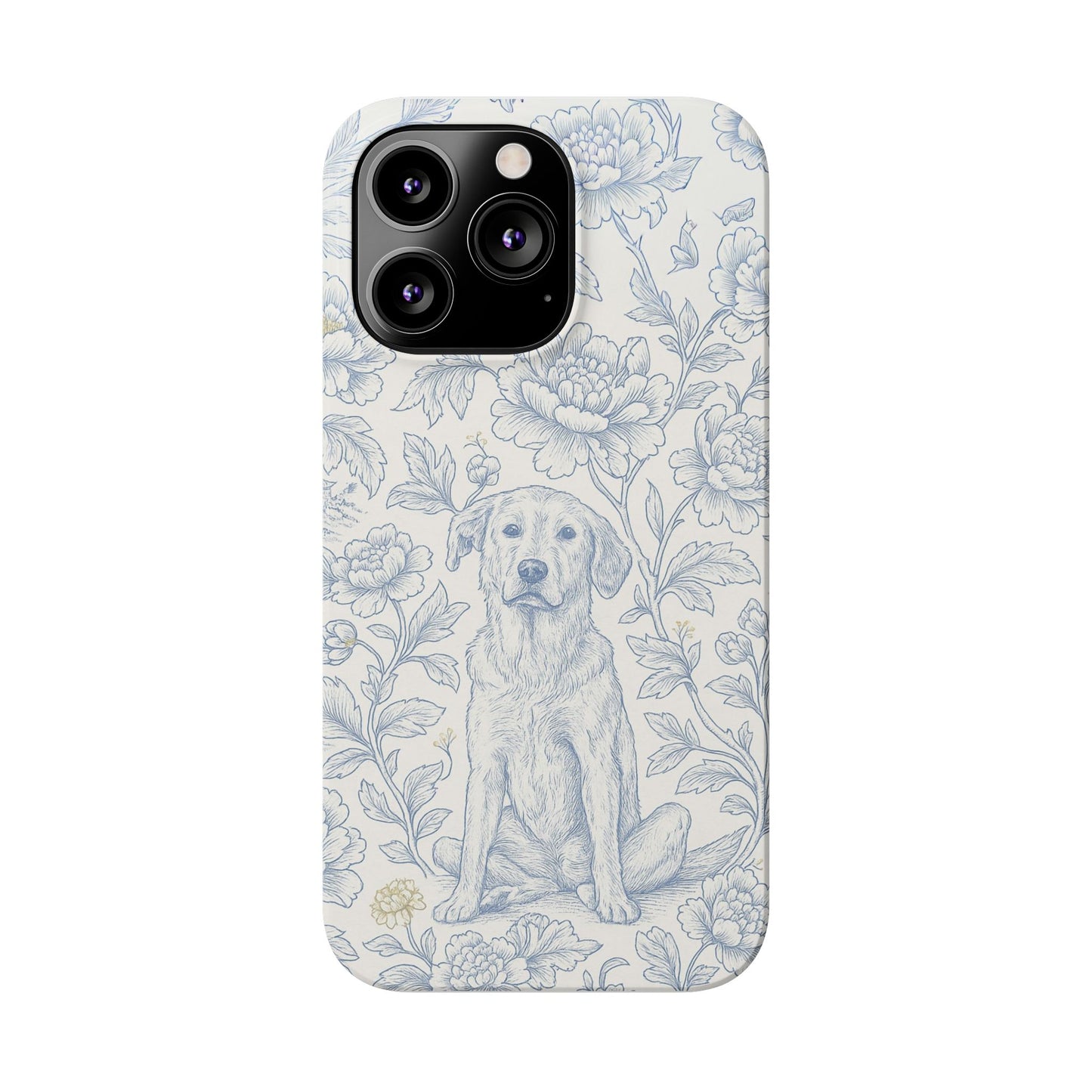 Floral Dog Slim Phone Cases - Perfect for Pet Lovers, Gift for Dog Lovers, Cute Phone Accessories, Dog-Themed Gifts, Floral Design