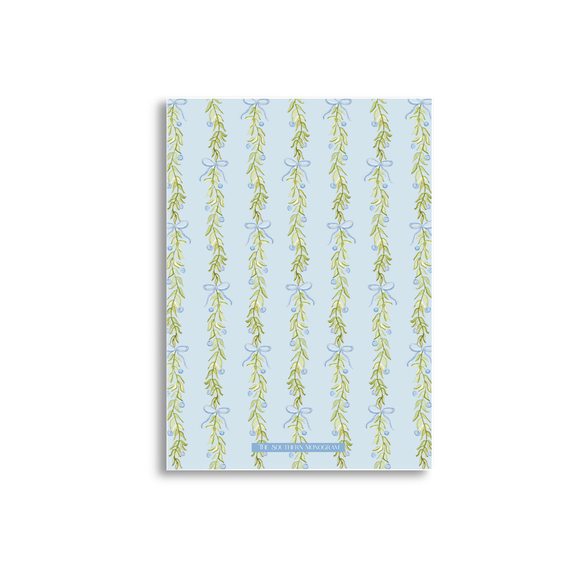 Garland & Bows Blue Holiday Card