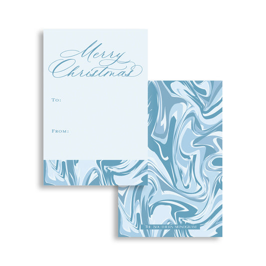 Winter Sky Marble Vertical Gift Tags