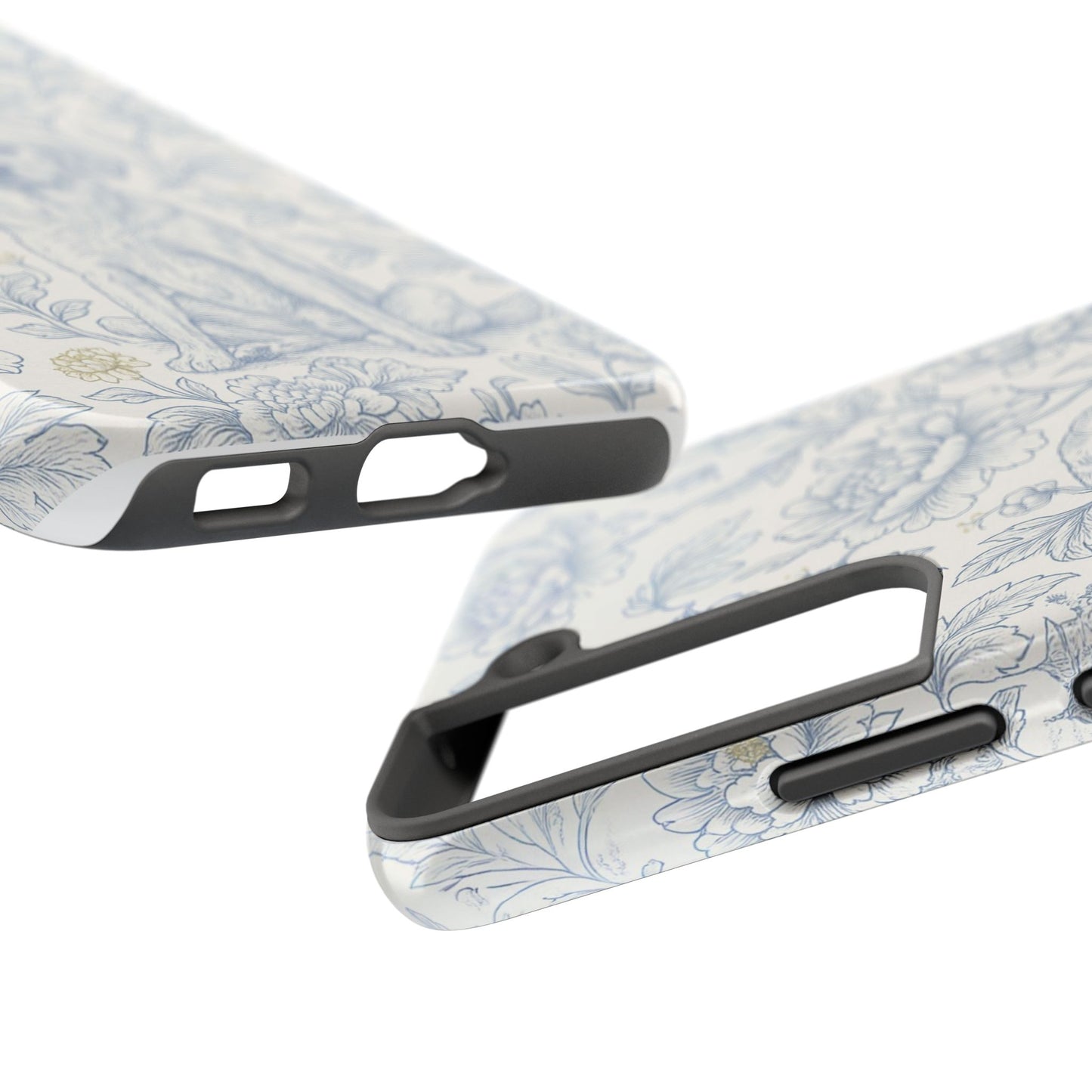 Phone Case - Custom Chinoiserie Dog Artwork in Blue and White