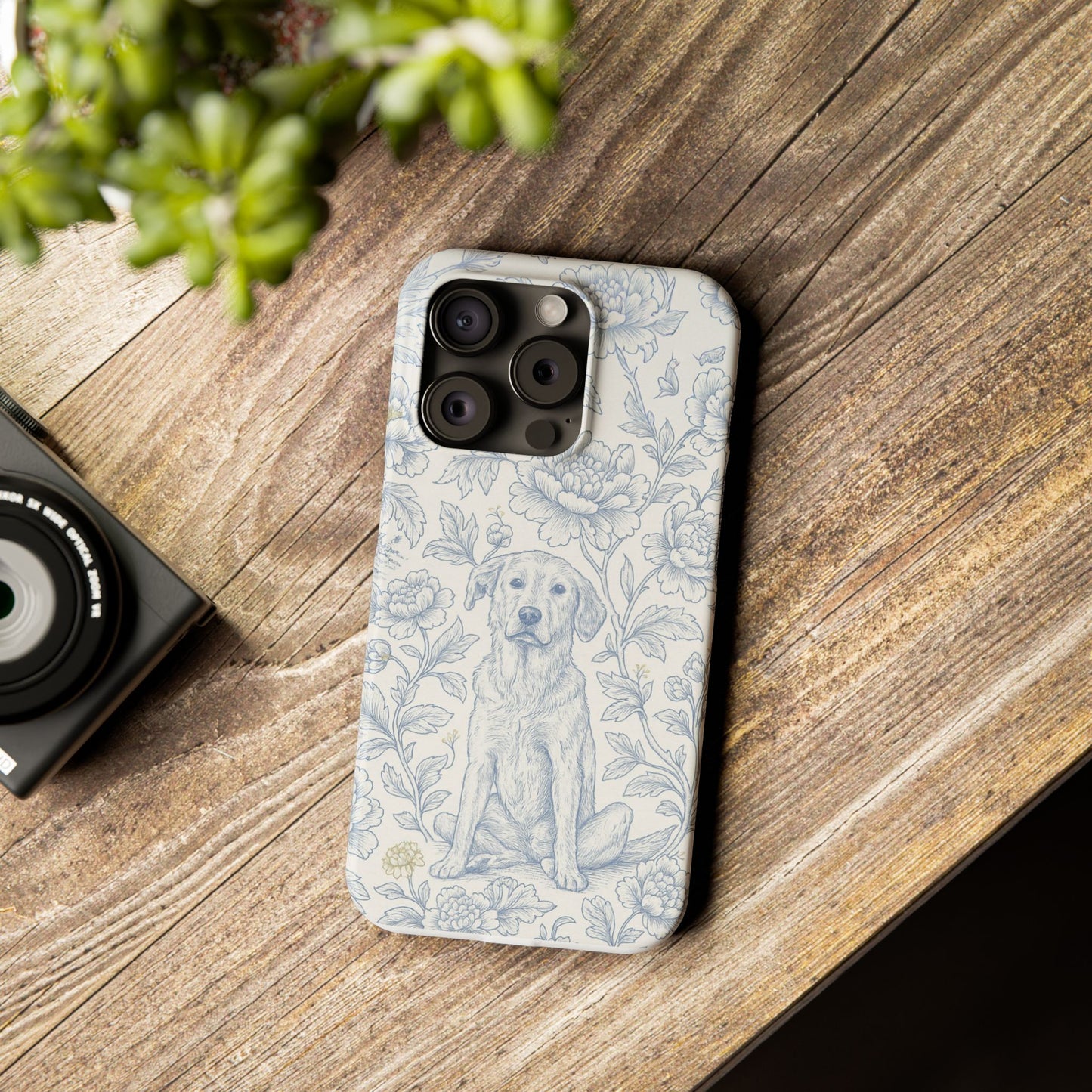 Floral Dog Slim Phone Cases - Perfect for Pet Lovers, Gift for Dog Lovers, Cute Phone Accessories, Dog-Themed Gifts, Floral Design