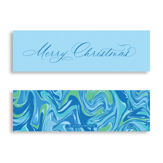 Blue Lagoon Marble Skinny Gift Tags