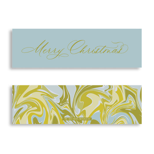 Ocean Moss Marble Skinny Gift Tags