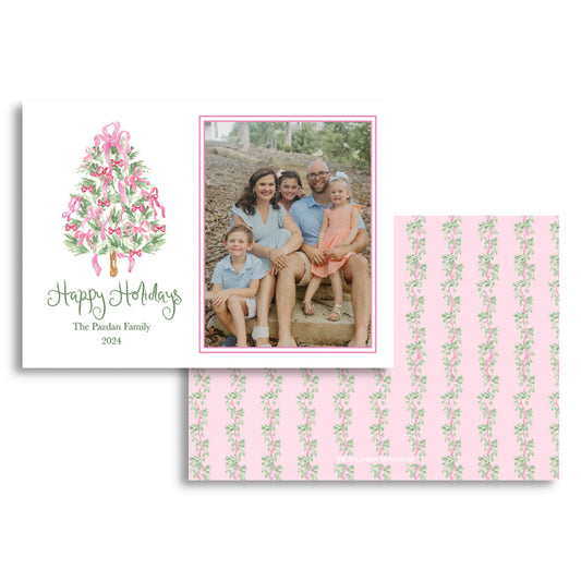 Christmas Bows Horizontal Holiday Card