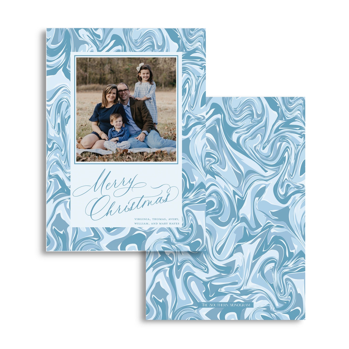 Winter Sky Marble Holiday Card