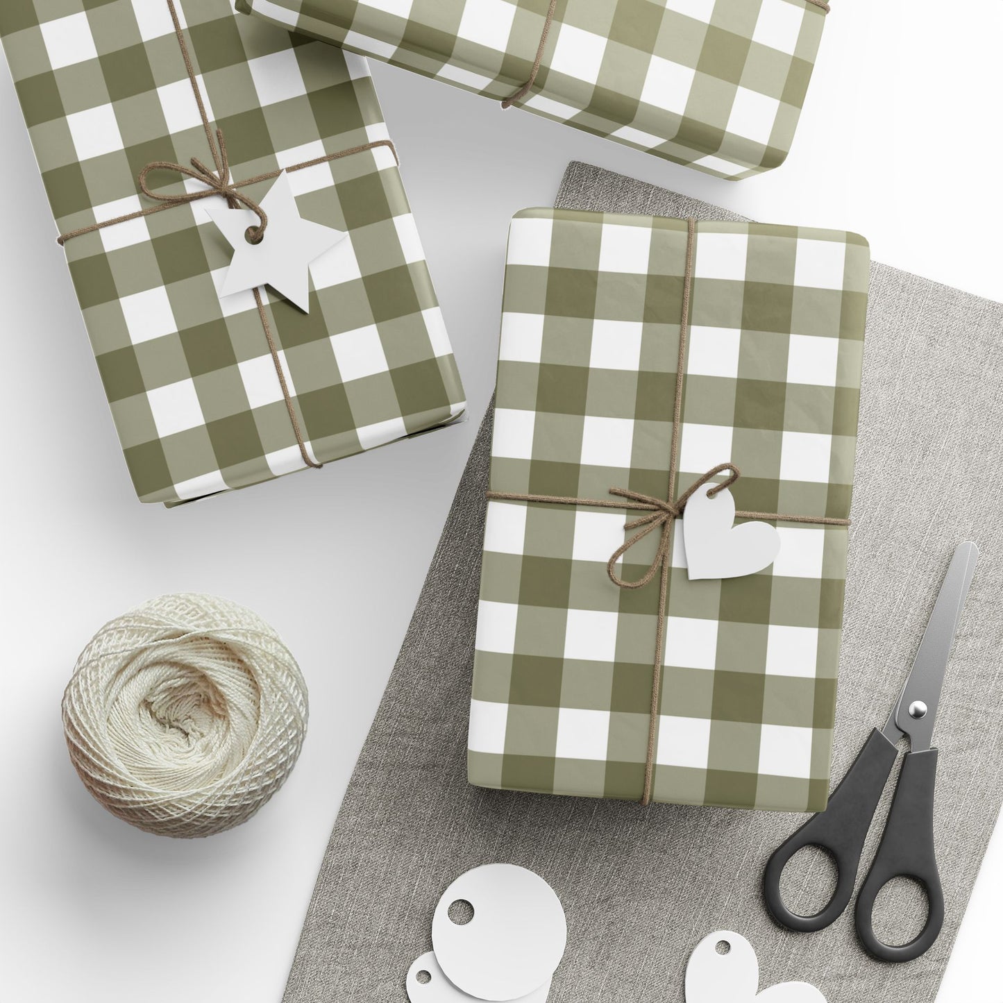 Barbour Green Gingham Wrapping Paper