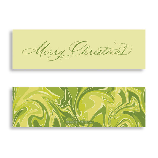 Lime Green Marble Skinny Gift Tags