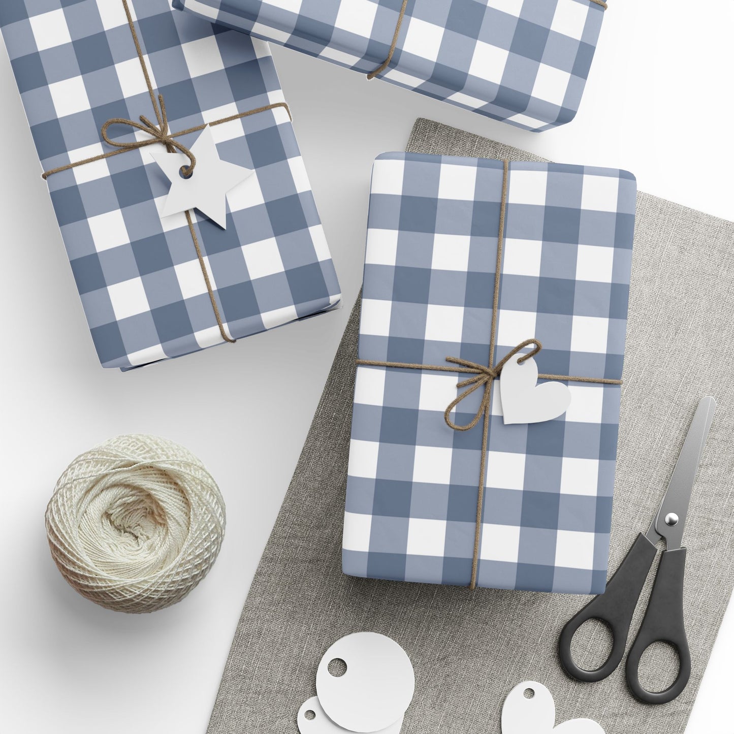 Blue Gingham Wrapping Paper