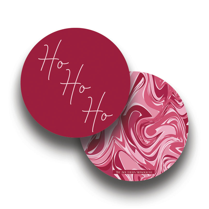Peony Marble Round Gift Tags