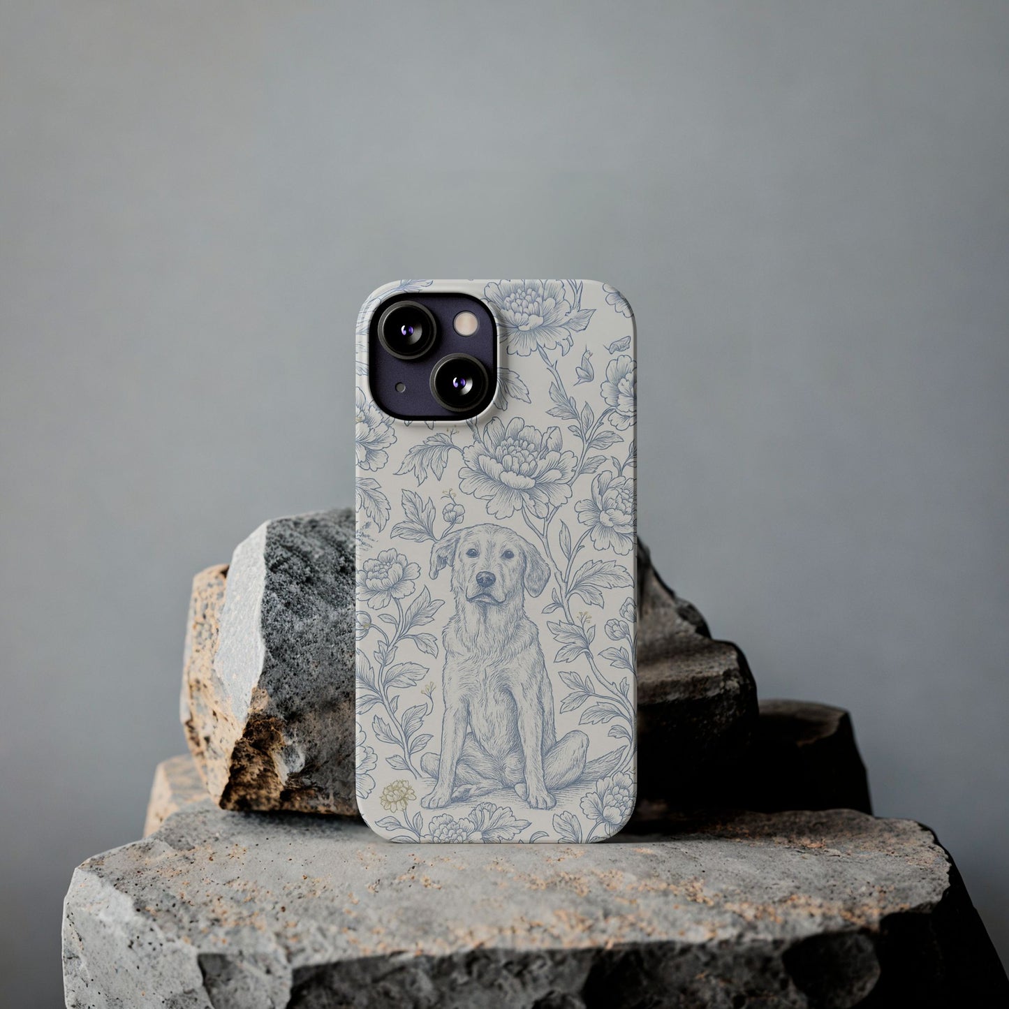 Floral Dog Slim Phone Cases - Perfect for Pet Lovers, Gift for Dog Lovers, Cute Phone Accessories, Dog-Themed Gifts, Floral Design