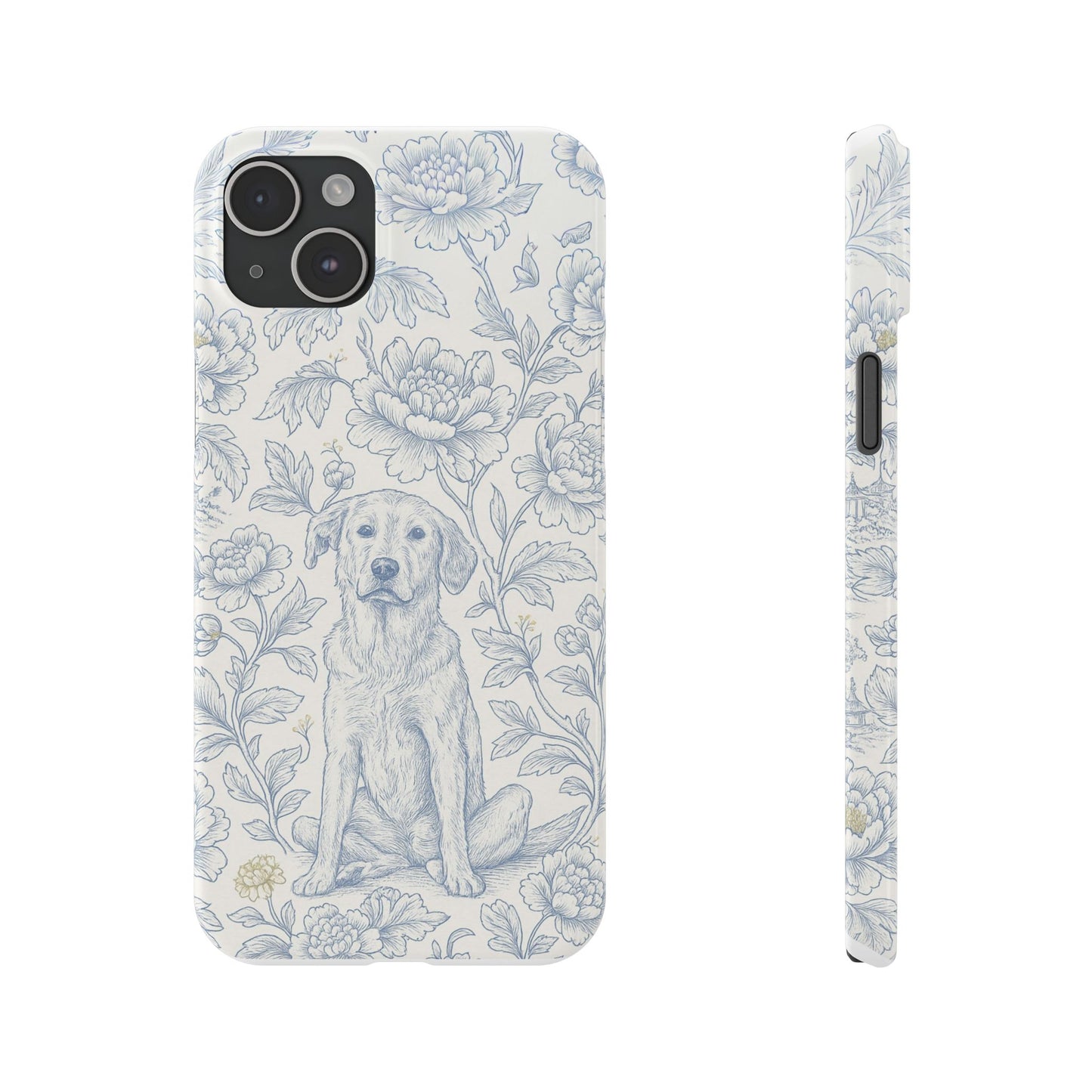 Floral Dog Slim Phone Cases - Perfect for Pet Lovers, Gift for Dog Lovers, Cute Phone Accessories, Dog-Themed Gifts, Floral Design