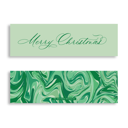 Emerald Marble Skinny Gift Tags