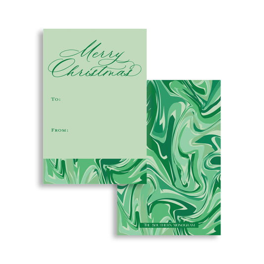 Emerald Marble Vertical Gift Tags