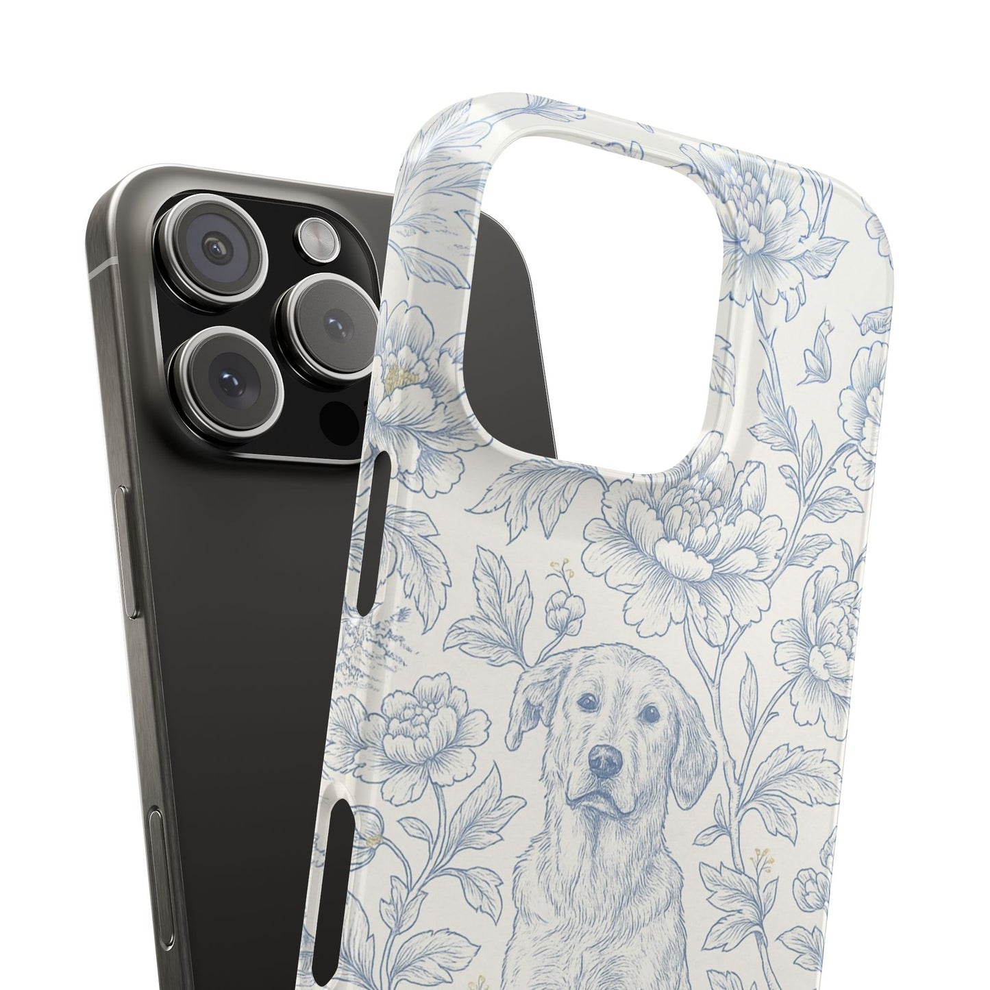 Floral Dog Slim Phone Cases - Perfect for Pet Lovers, Gift for Dog Lovers, Cute Phone Accessories, Dog-Themed Gifts, Floral Design
