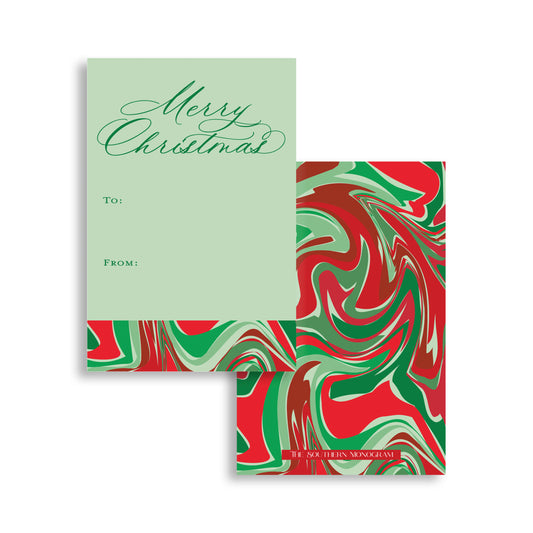 Christmas Cheer Marble Vertical Gift Tags