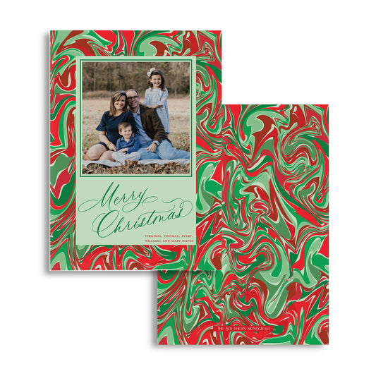 Christmas Cheer Marble Holiday Card
