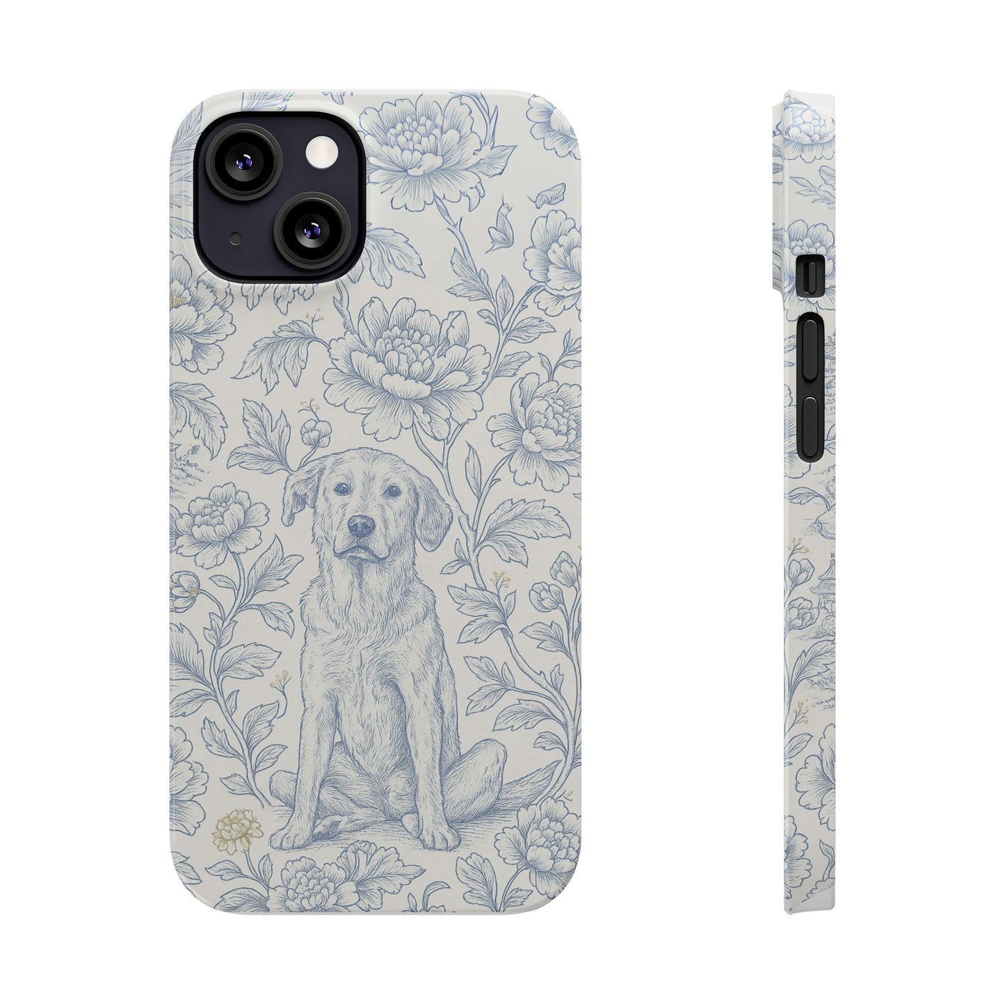 Floral Dog Slim Phone Cases - Perfect for Pet Lovers, Gift for Dog Lovers, Cute Phone Accessories, Dog-Themed Gifts, Floral Design
