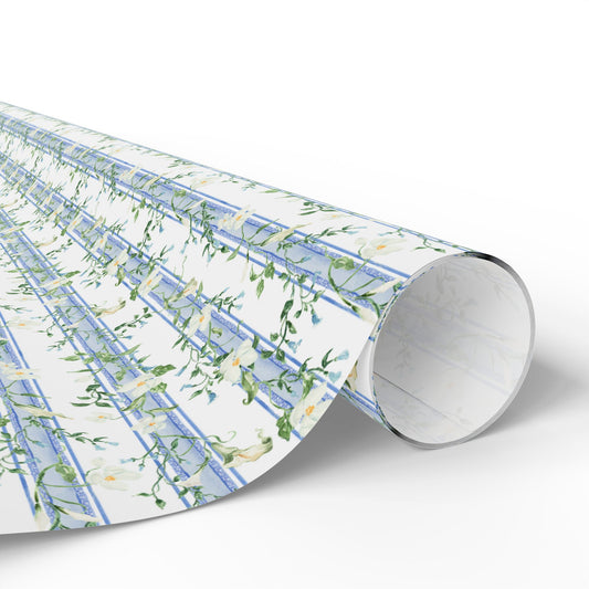 Carolina Stripes and Flowers Wrapping Paper