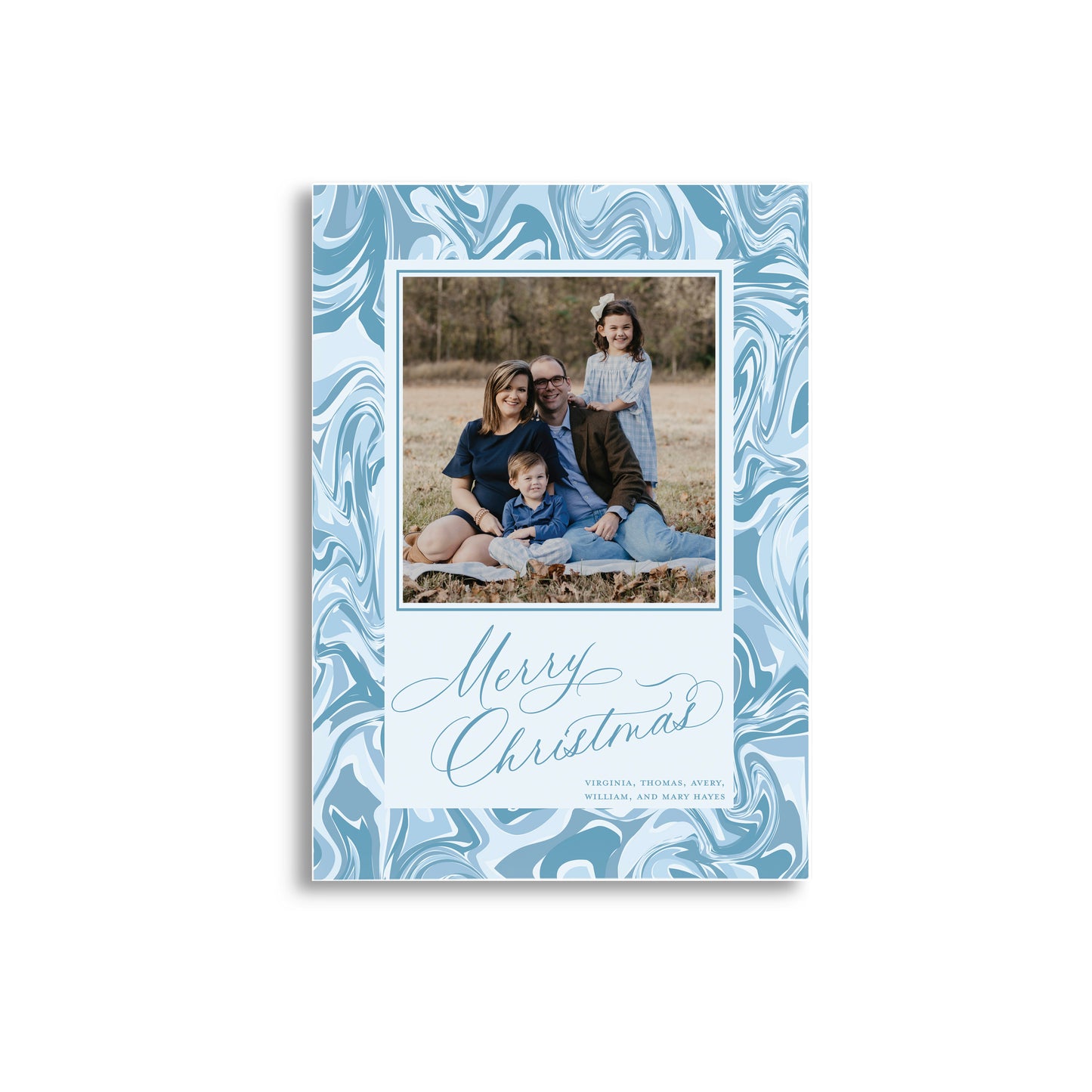 Winter Sky Marble Holiday Card