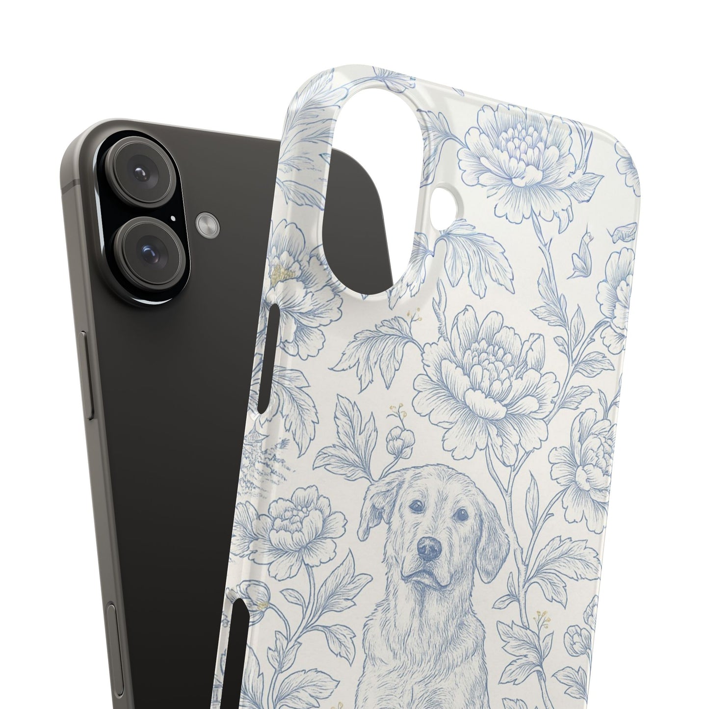 Floral Dog Slim Phone Cases - Perfect for Pet Lovers, Gift for Dog Lovers, Cute Phone Accessories, Dog-Themed Gifts, Floral Design