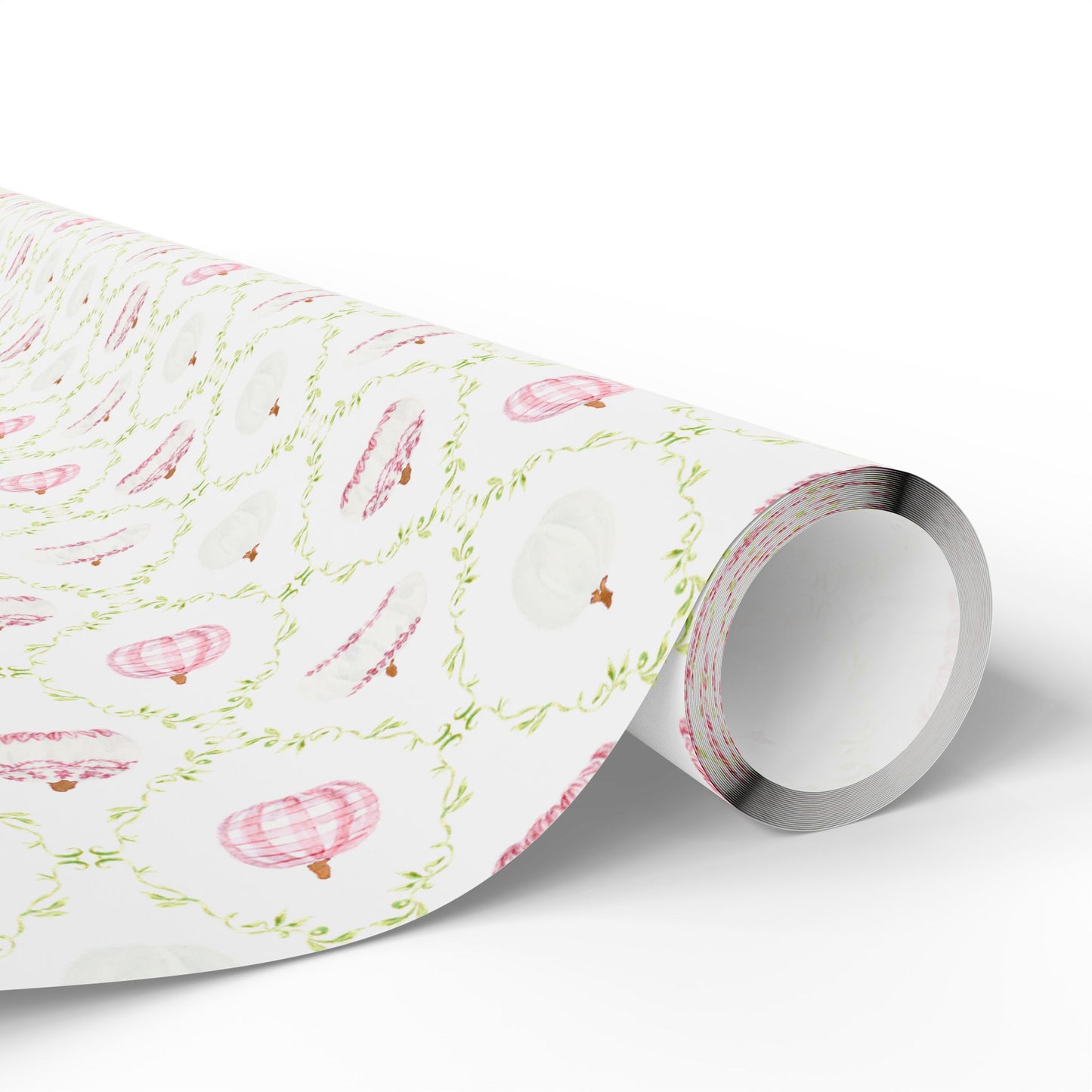 Watercolor Pink Pumpkins Wrapping Paper