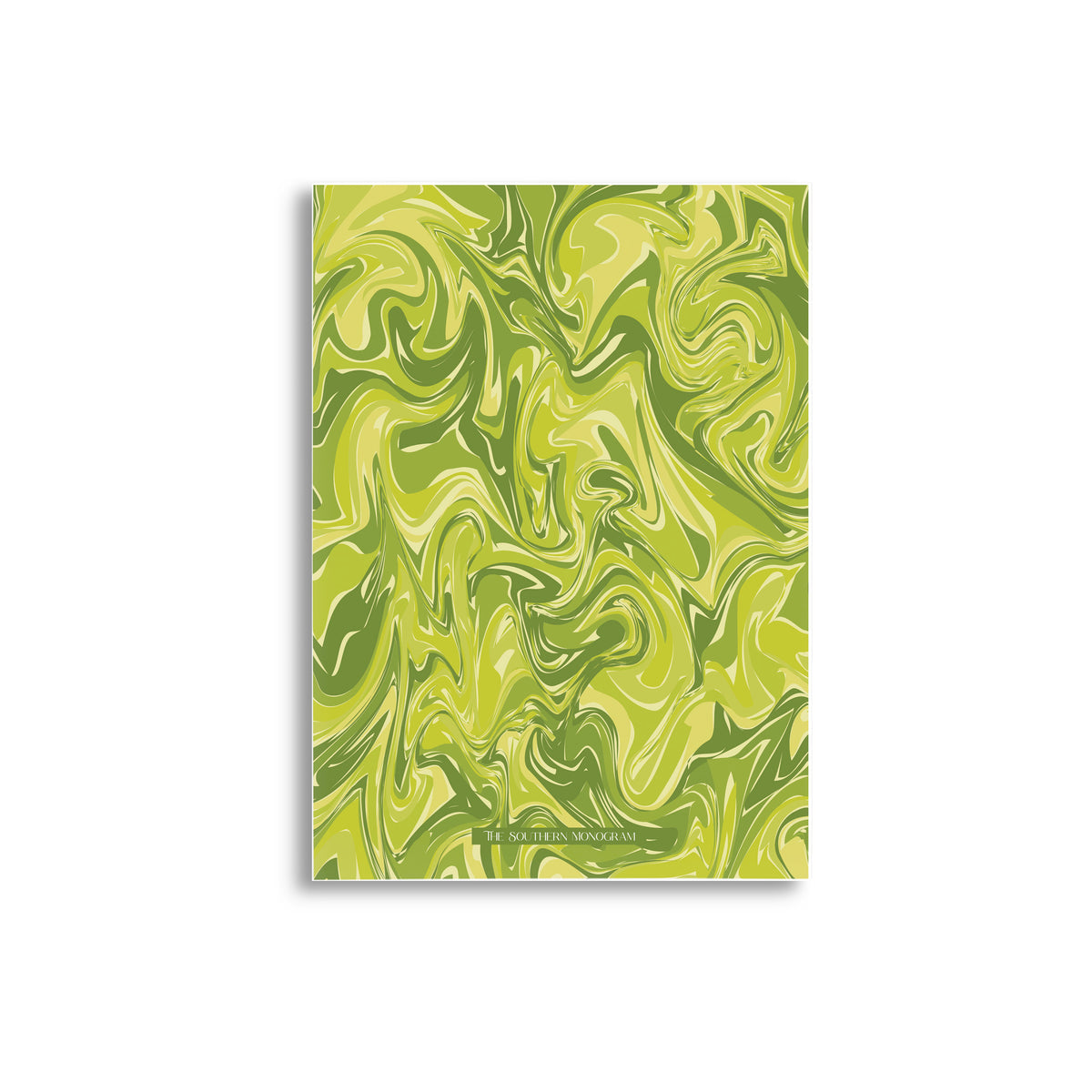 Lime Green Marble Holiday Card