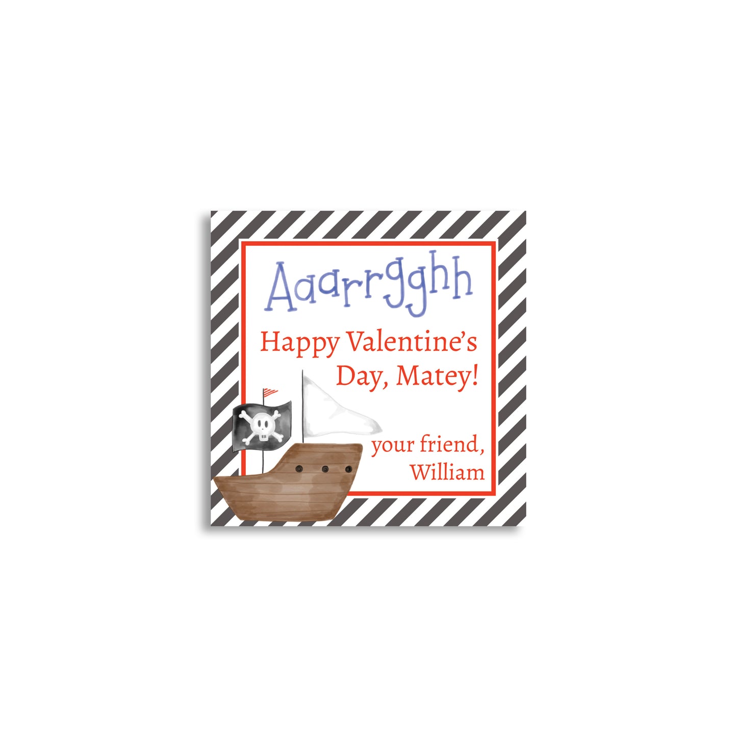 Ahoy Matey Valentine - PRINTABLE