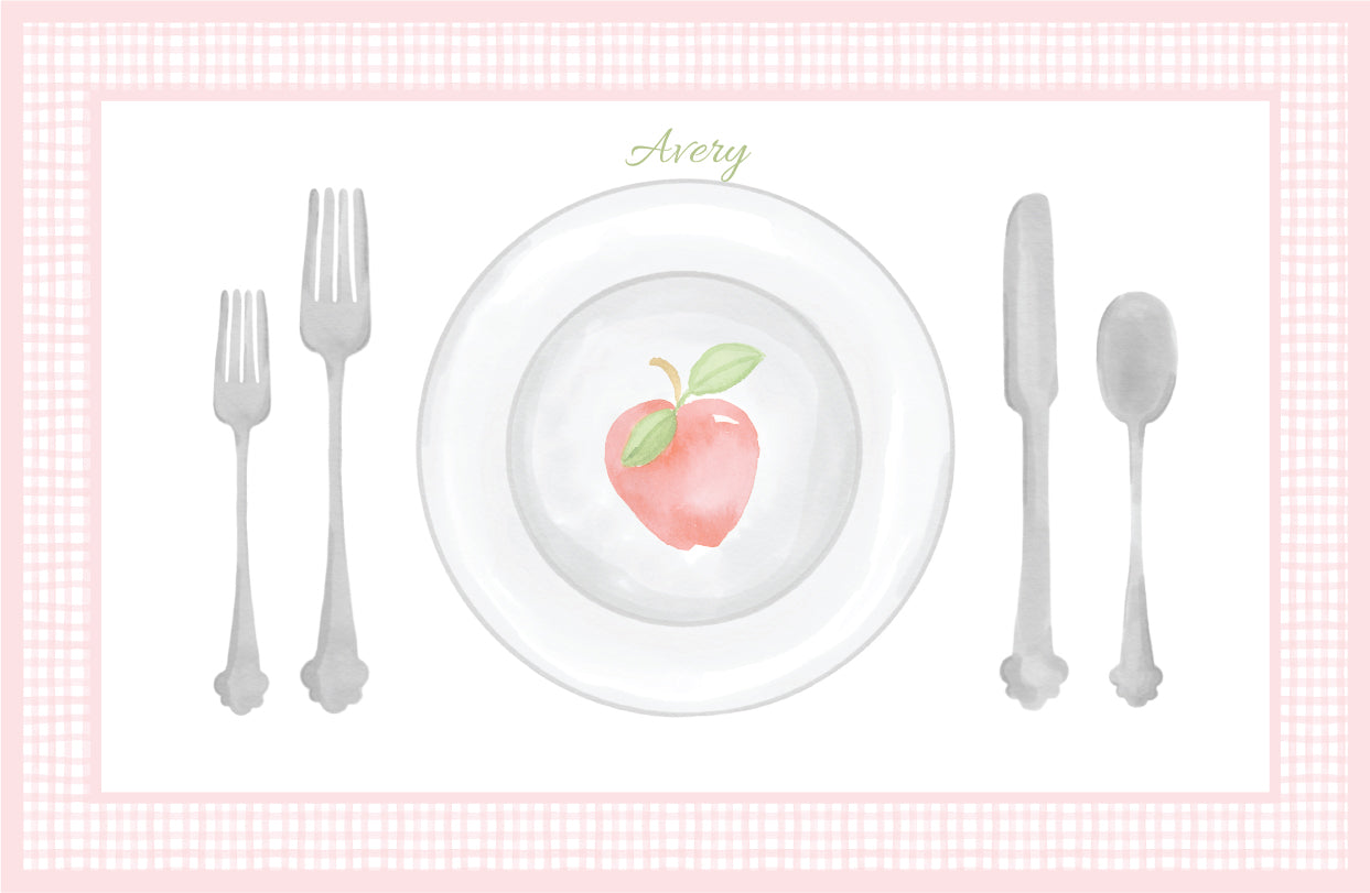 Pink Gingham and Apples Placemat