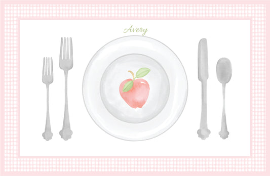 Pink Gingham and Apples Placemat