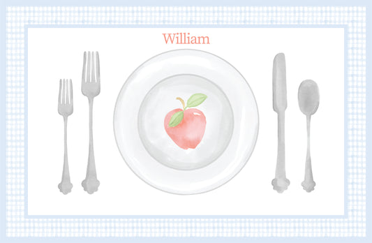 Blue Gingham and Apples Placemat