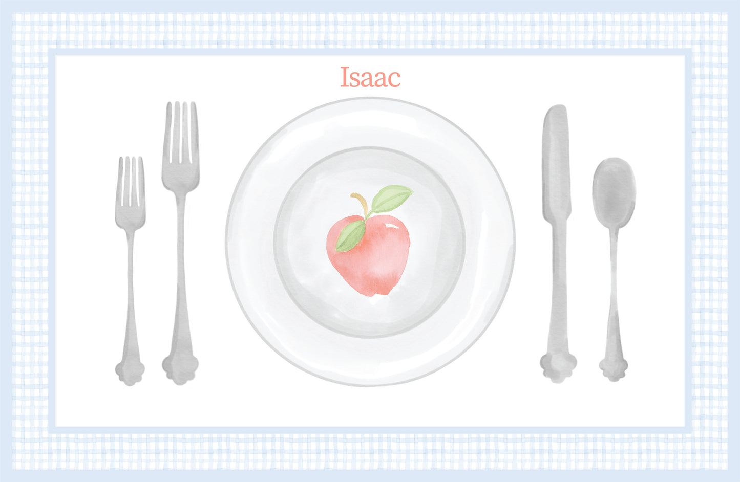 Blue Gingham and Apples Placemat