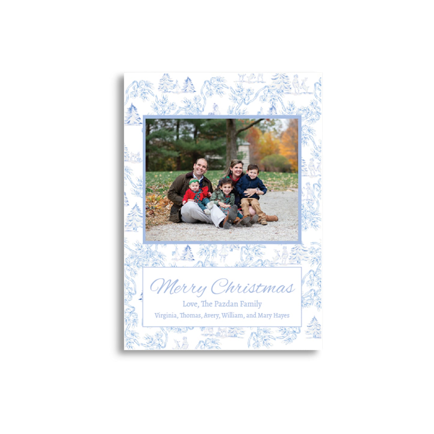 Blue Reindeer Games Holiday Card