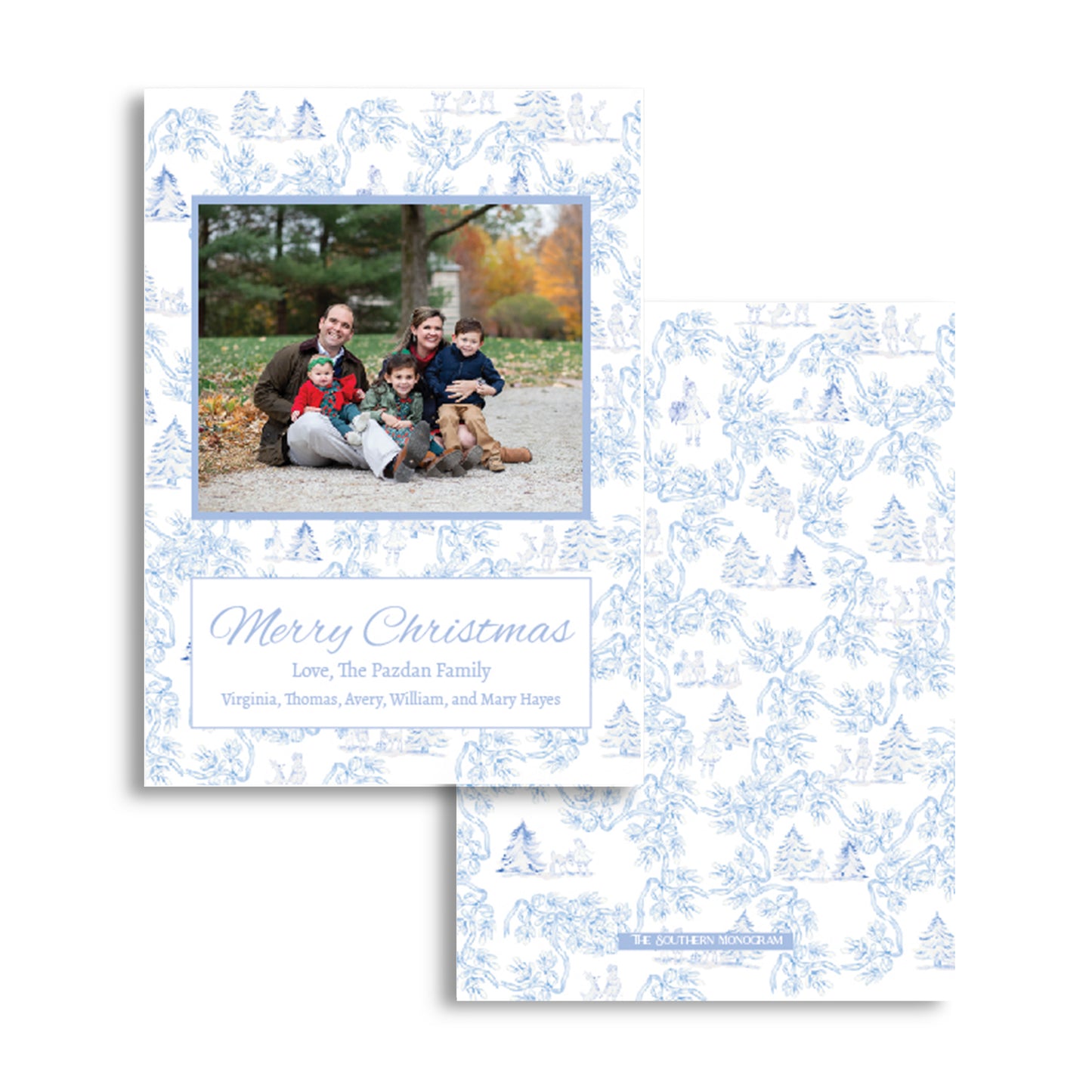 Blue Reindeer Games Holiday Card