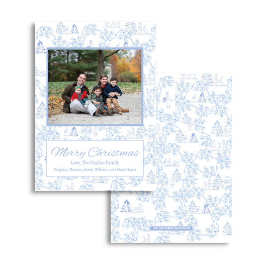 Blue Reindeer Games Holiday Card