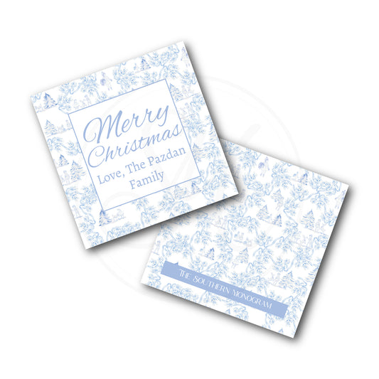 Blue Reindeer Toile Gift Tags